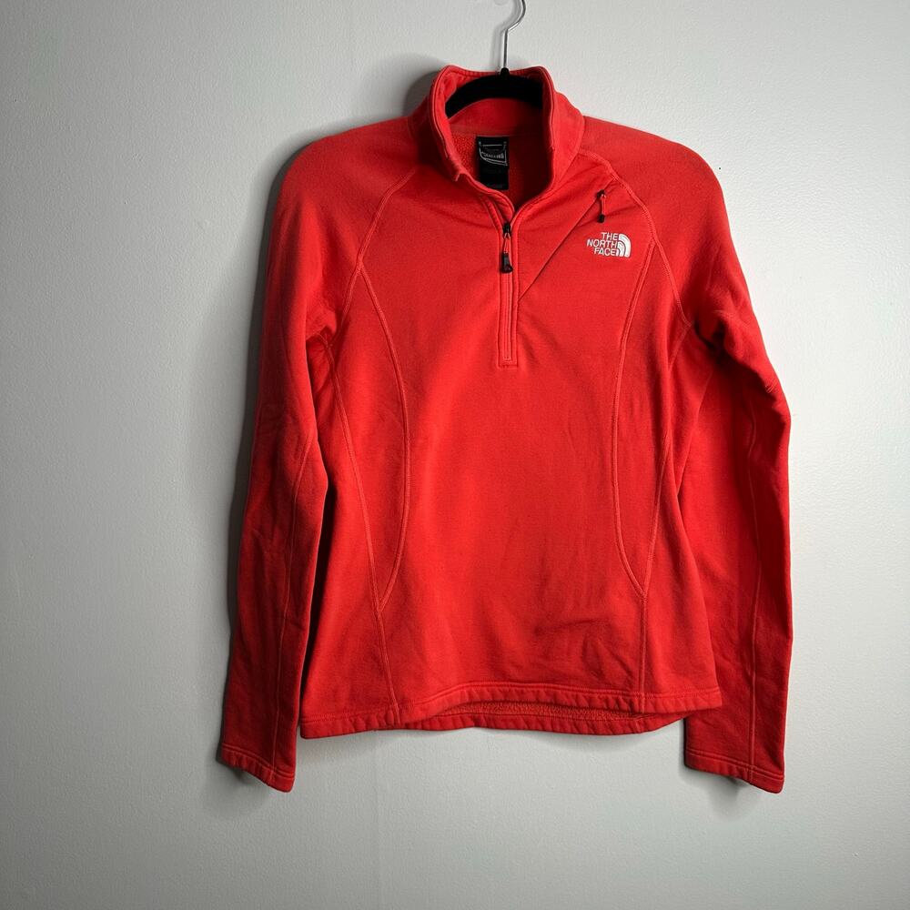 The North Face Summit Series Fleece Pullover Womens Medium Red Good 1/4‎ Zip Top
